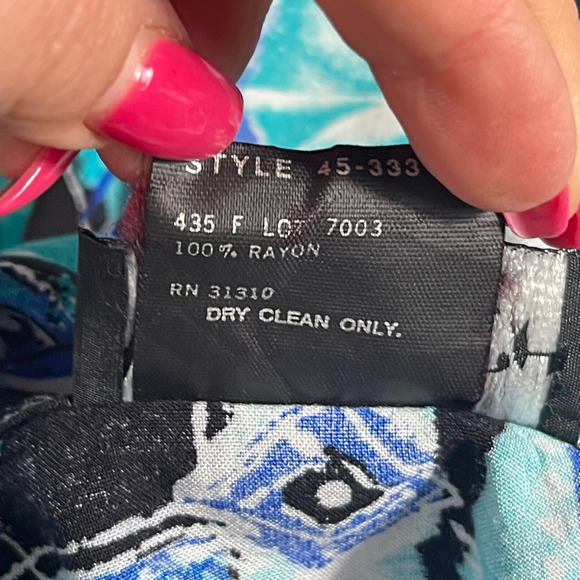 VTG 80's Button Up Blouse 12 Pant 16 Set Outfit Patchwork Rayon USA Cottage Boho - Picture 7 of 8